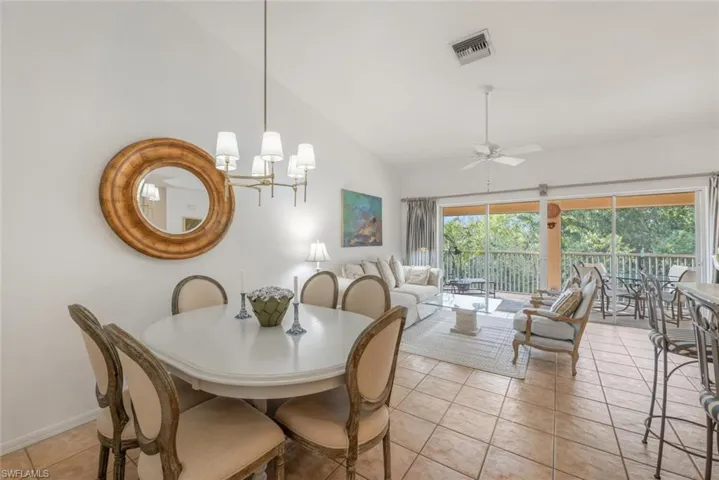 Dining area with views to Lanai and Preserve