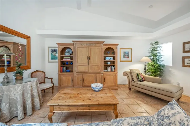 Family Room with lofted ceiling.