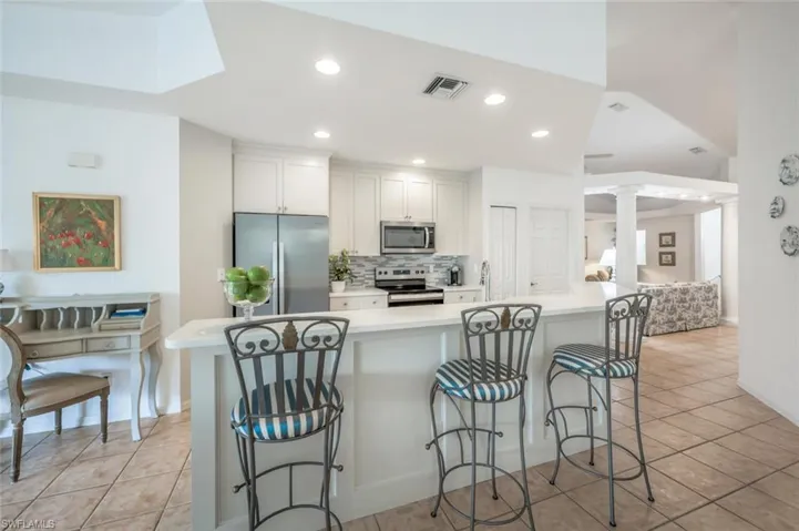 Open Island Kitchen with Counter Seating ideal for Entertaining.