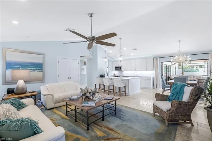 Inviting Family room with open floor plan.