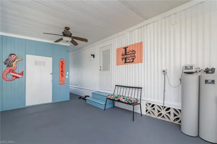 View of patio / terrace featuring ceiling fan