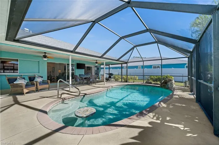 Pool with large Lanai