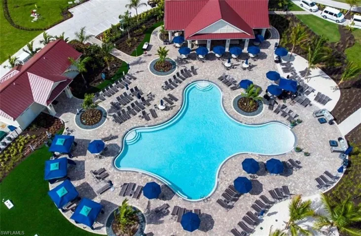 View of lagoon style pool.