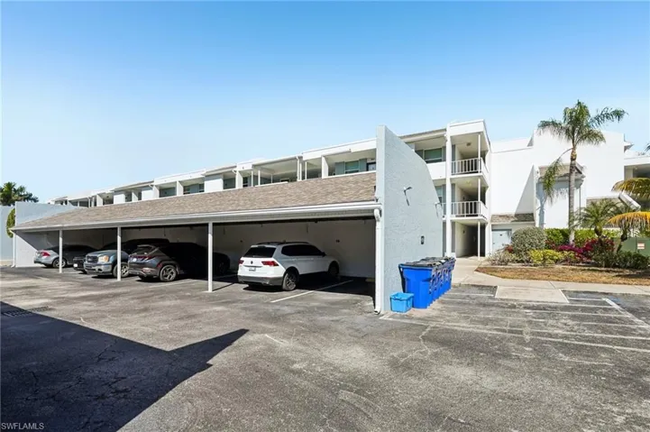 View of covered parking lot