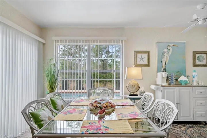 Dining area featuring ceiling fan