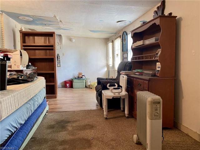 The family room offers access to the backyard