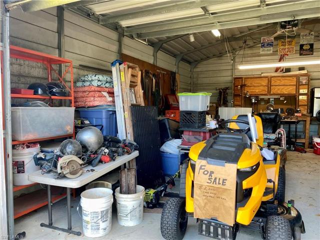 The 24' x 19' garage has high ceilings