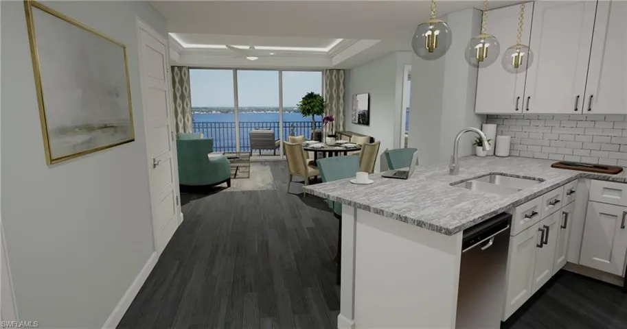 Unobstructed views straight out into the River