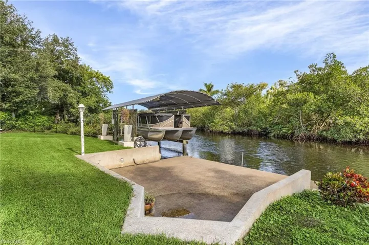 Concrete Dock area with water and electric.