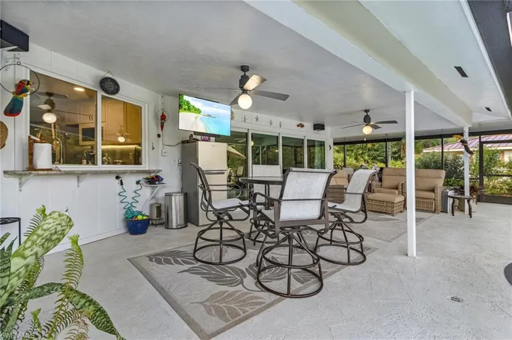 View of patio and pass-thru window.