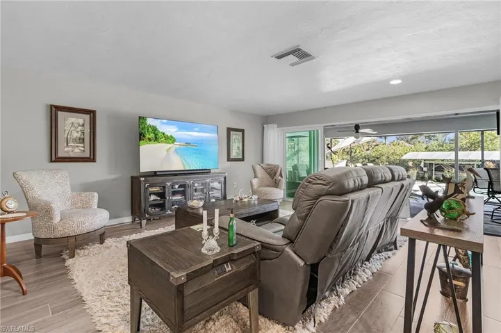 Living room overlooking canal.
