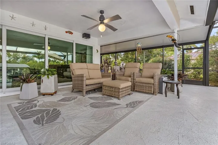 Large under roof lanai area.