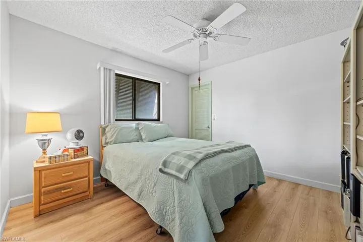 Bedroom with walk in closet.