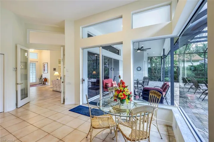 Informal dining in the great room - with a pool view!