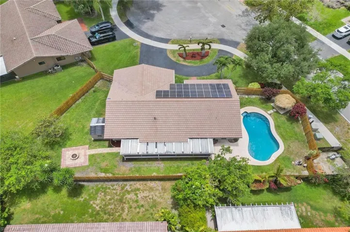 View of subject property with a pool