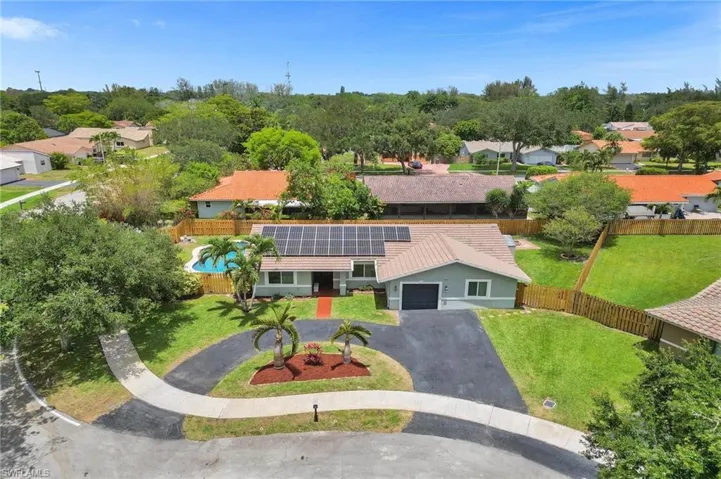 Aerial view of residential area