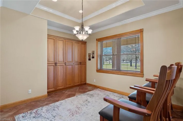 Formal Dining Room with Built In Cabinets
