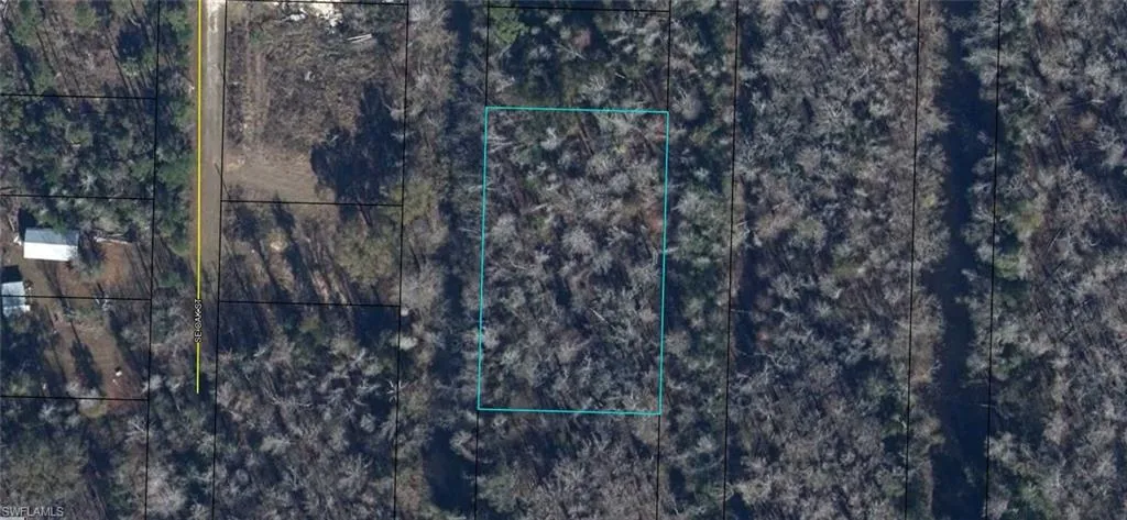 Aerial Parcel Map. Outlining the boundaries of the property