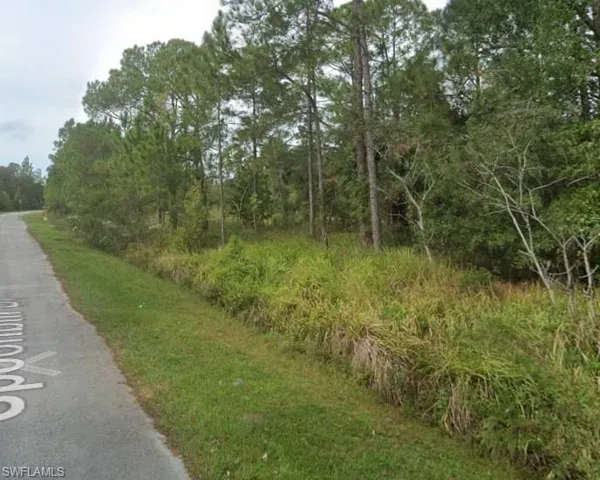 View of asphalt street featuring a wooded view