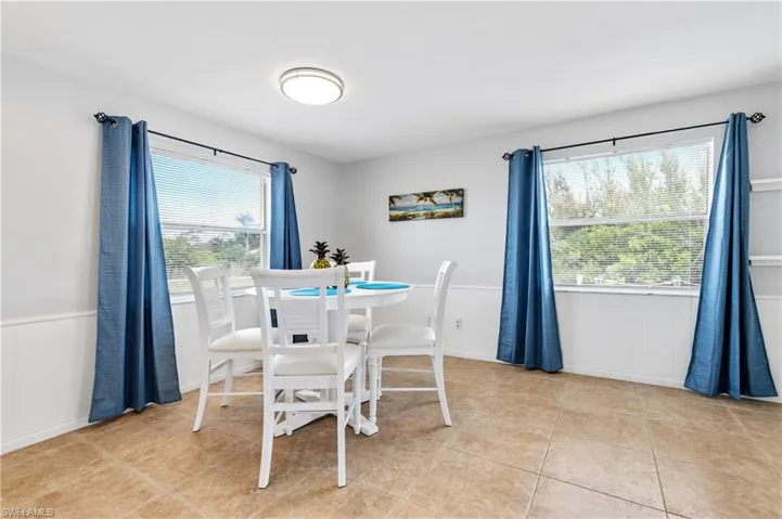 Roomy family room has space for dining