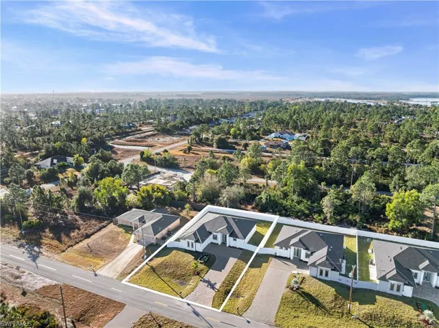 Aerial view of residential area
