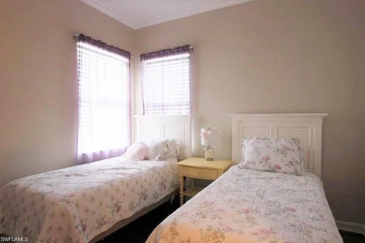 Bedroom with crown molding