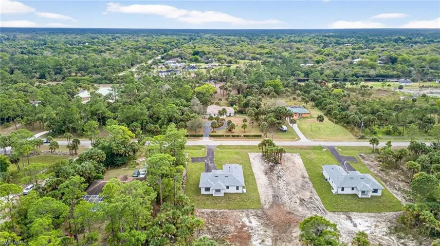 Aerial view of residential area