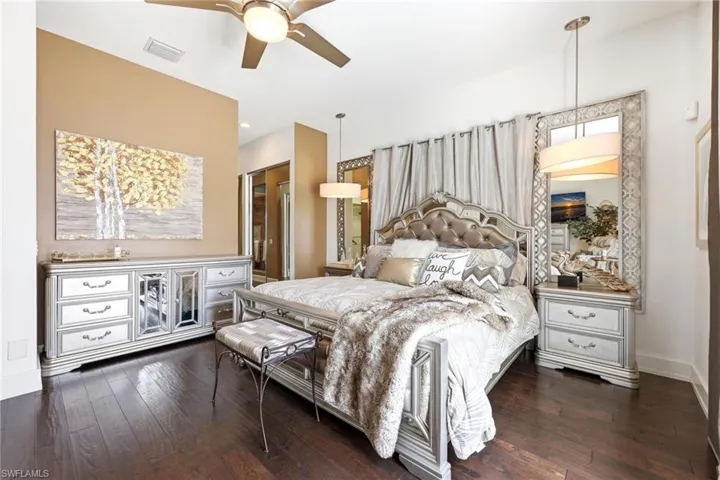 Master Bedroom with access to the Master Bathroom and walk-in Closets