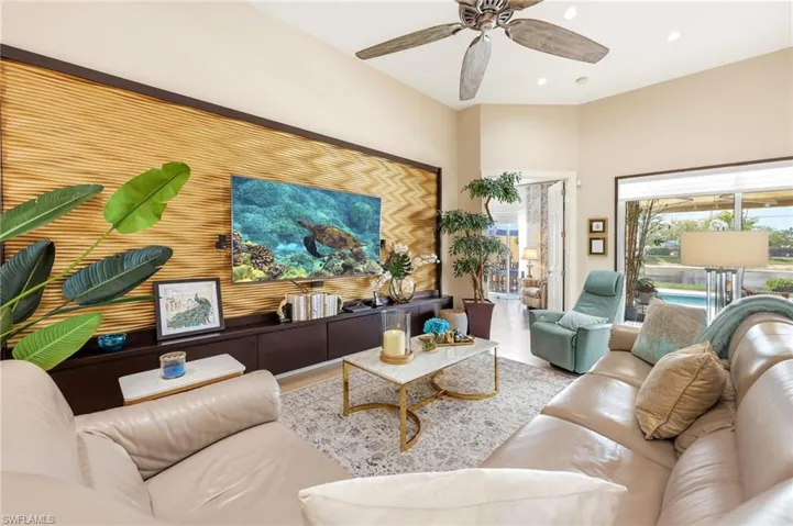 Custom Cabinets and beautiful Accent Wall in the Living Room