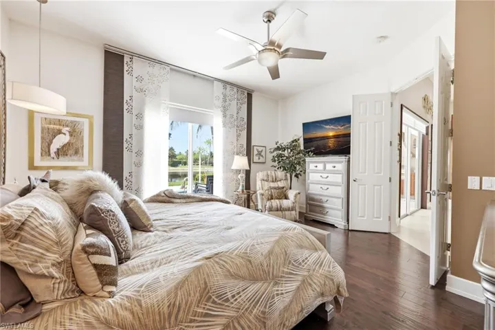 Master Bedroom with French Doors and access to the Patio