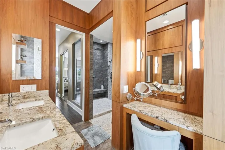 Master Bathroom with Powder Room and access to a huge spa-like walk in Shower