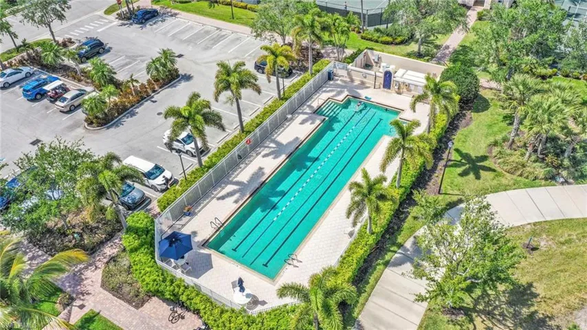Aerial View of the half-olympic-sized Lap Pool in the Community