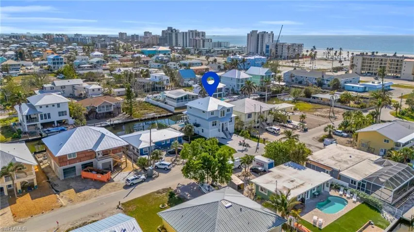 Bird's eye view featuring a water view VIRTUALLY ENHANCED