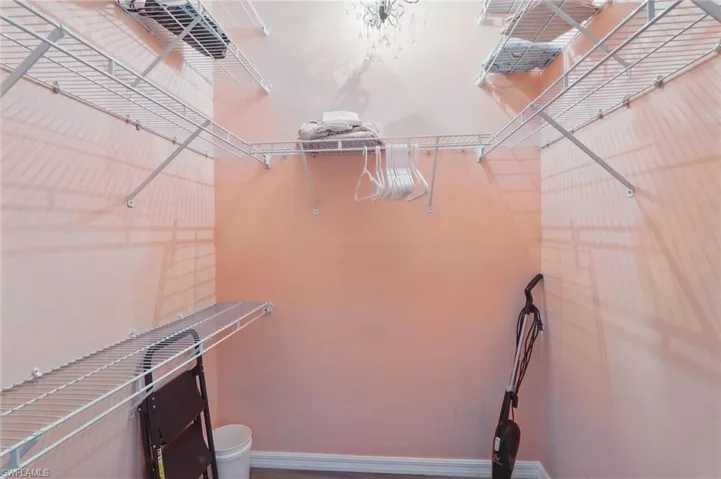 Walk-in closet in the primary bedroom