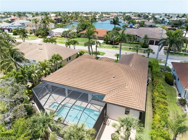 Bird's eye view with a residential view and a water view