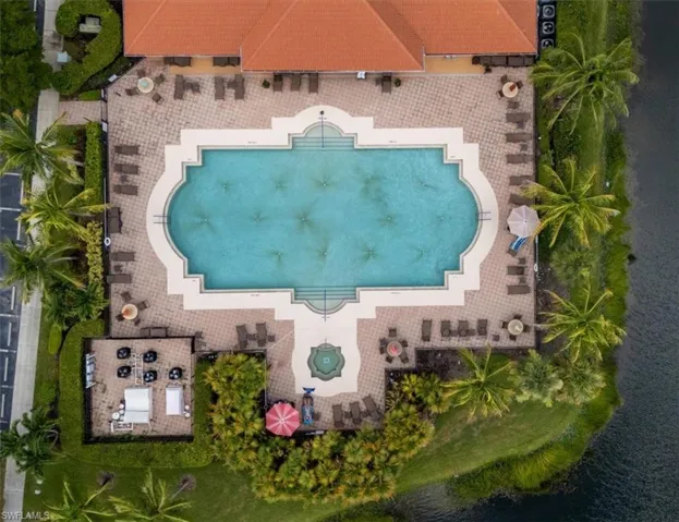 Bird's eye view of a pool