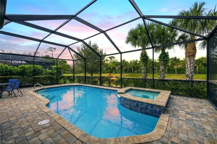 Relaxing Pool / Spa with  Extended Brick Paver Lanai