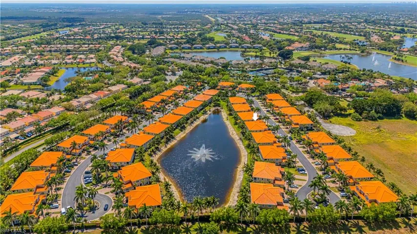 Bird's eye view with a residential view and a water view
