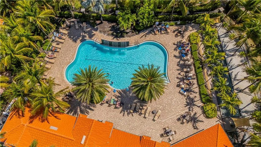 Bird's eye view of community pool