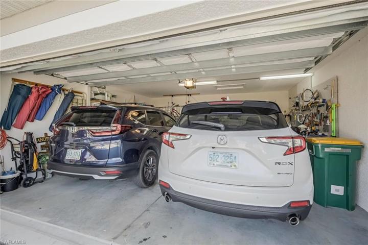 garage is large enough for 2 cars and there is a workbench