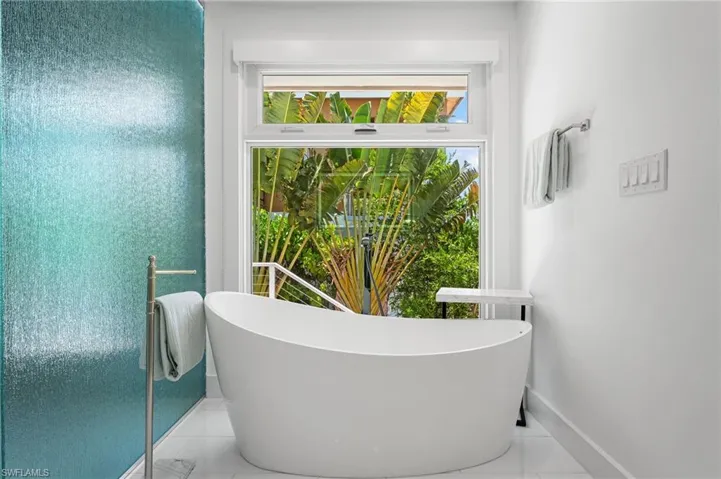 Luxurious primary bathroom.