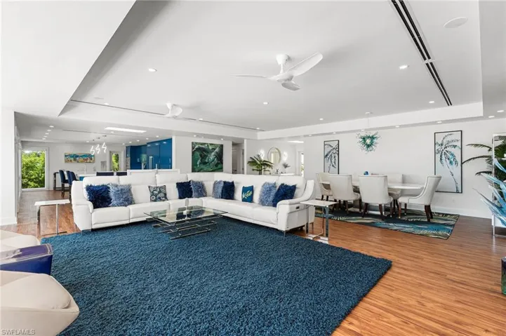 Open living spaces designed to maximize the beachfront setting.