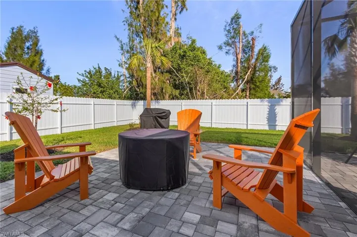 View of patio featuring a fenced backyard