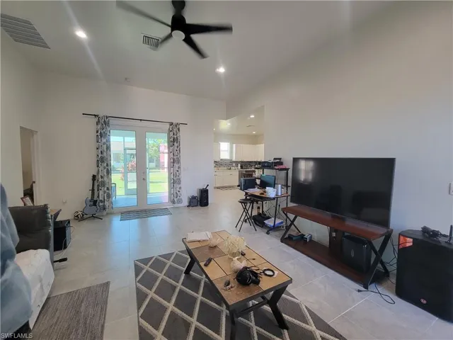 Living room featuring french doors
