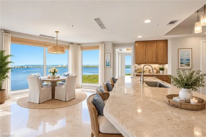 Virtually staged kitchen/eating area