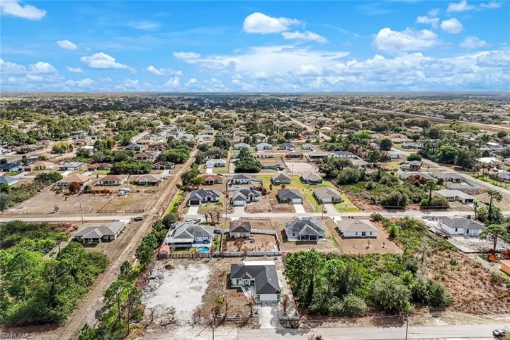 Aerial view of residential area