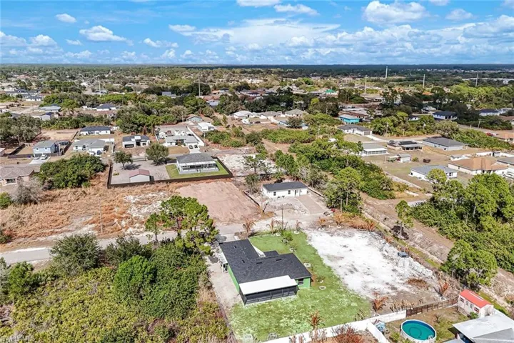 Aerial perspective of suburban area