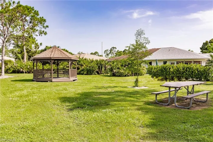 View of yard with a gazebo