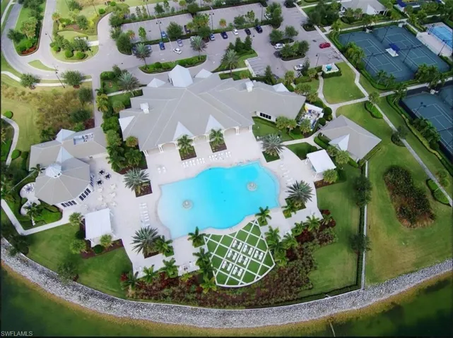 Drone / aerial view of community pool