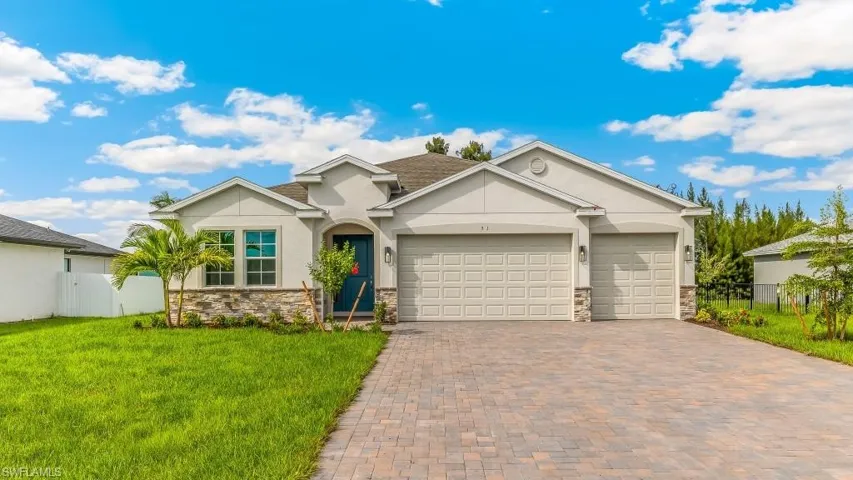 Stucco exterior with stone accenting